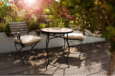 Bàn ghế cafe ngoài trời đẹp nhất 2025 - Phong cách và tiện ích